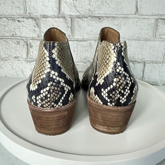 Madewell Boots Sonia Ankle Booties Low Chelsea Leather Snake Embossed 8.5 - Picture 6 of 10